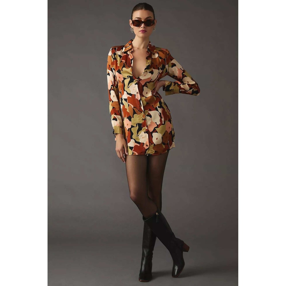 ASTR the Label Floral Shirt Dress | Large | Anthropologie